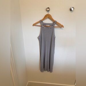 Madewell Navy and White Striped Ribbed Tank Mini Dress